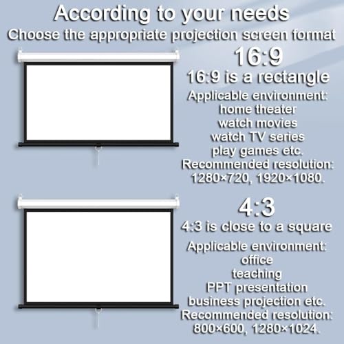 Pantalla de proyección retráctil manual 72 pulgadas 4:3 miniatura 2