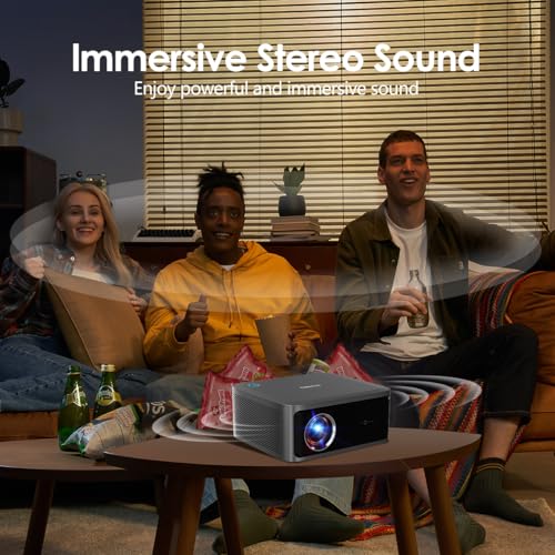 Image of AUN Power Pro Max Projector, Dolby Atmos, 100% Certified Net - Flix, Prime, 24000 Lumens, Fully Sealed, Voice Remote Fully Automatic1080p Native Projector 4k Ultra HD, Dual HDMI-ARC, YouTube, Hotstar