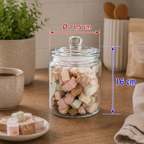 APS 82250 Vorratsglas „Classic“ – Hochwertiger Glasbehälter zur Aufbewahrung mit 0,9 Liter Fassungsvermögen – Ihre Ware bleibt frisch durch den Glasdeckel mit Dichtung, Aufbewahrungsbehälter 5