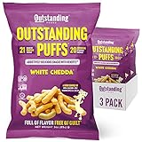 Outstanding Foods Outstanding Puffs White Chedda Plant-Based Protein Snacks 3oz (Pack of 3)