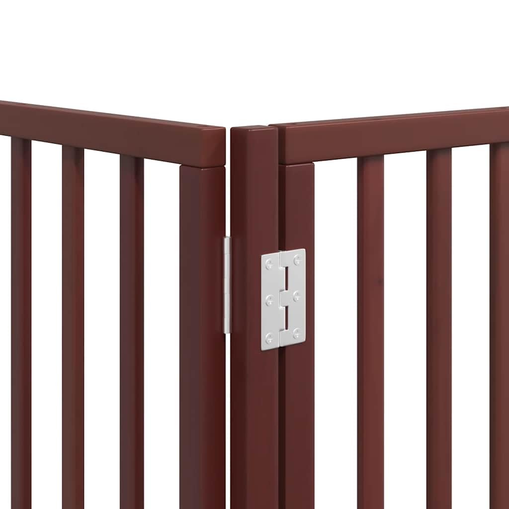 Puerta para perros con puerta marrón 800 cm madera de álamo plegable portátil al aire libre interior seguridad para mascotas para perros, cachorros, protección, entrenamiento, hogar, jardín