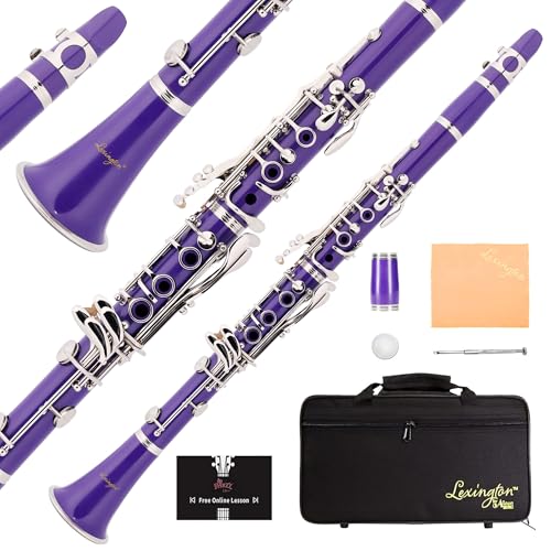Aileen Lexington Bb Flat 17 Key Clarinet with One-Month Free Lesson, Reed, Mouthpiece, Hard Case...