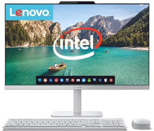 Lenovo All in One Desktop, Intel Ultra-Fast Quad-Core CPU| 24'' Full HD Display| 16GB RAM, 256GB PCIe SSD| Wi-Fi 6| Bluetooth| USB, Ethernet Port| Windows 11 | HDMI| Wireless KB & Mouse