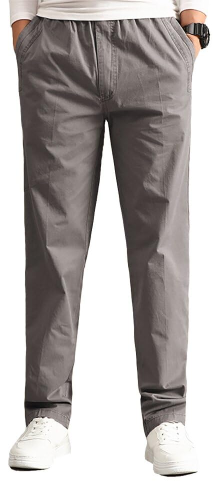 AIFARLD Mens Cargo Pants Elastic Waist Pants Sport Jogger Long Trousers for Hiking Fishing Running Workout2