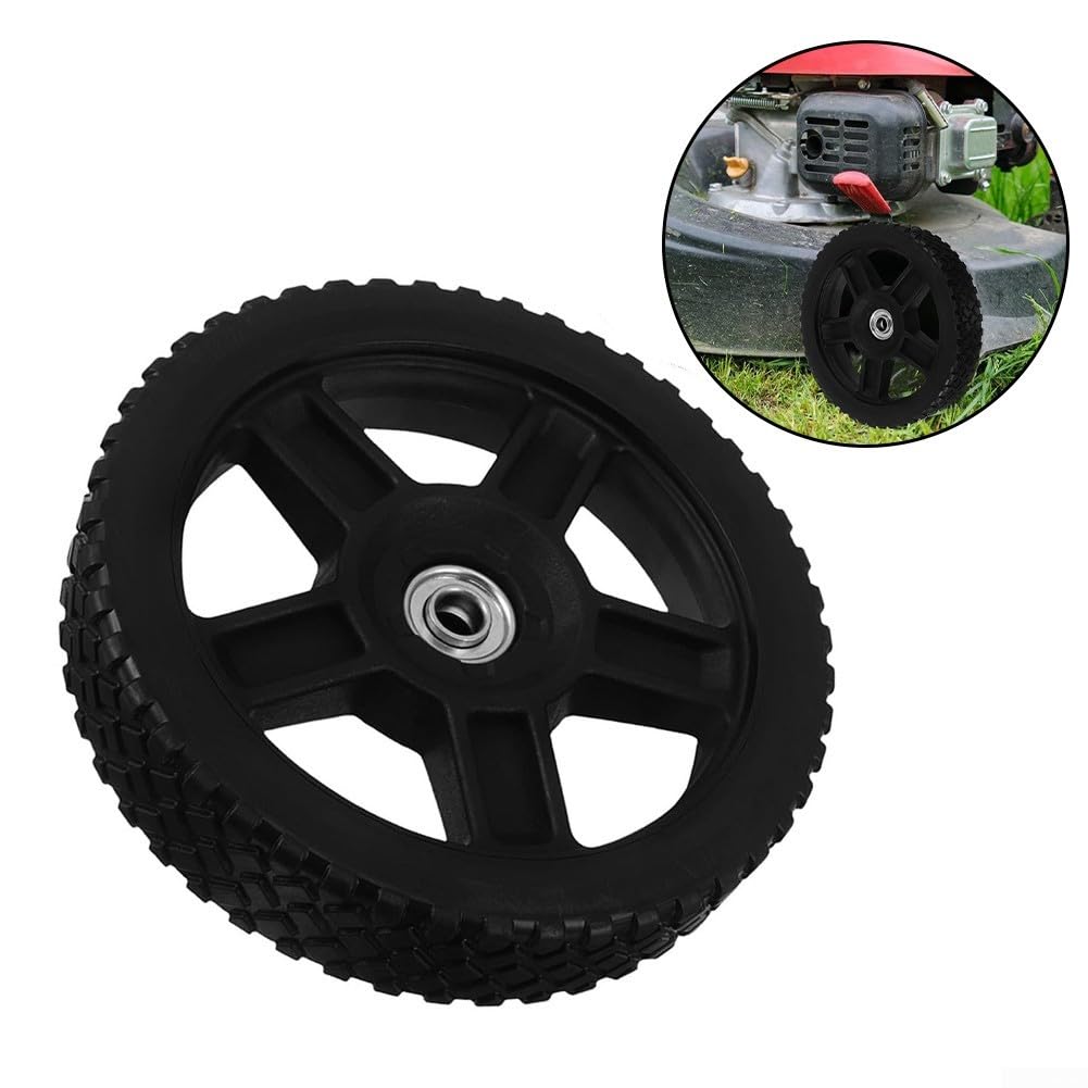 Roue de rechange en plastique pour débroussailleuse de 20,3 cm - Accessoire de jardin durable pour débroussailleuse manuelle - Outil d'entretien de pelouse en plein air - Noir (1 pièce)