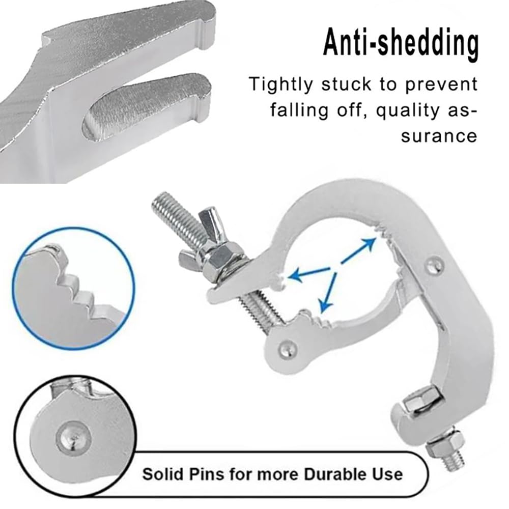 Dispositivo de Suspensión,Truss O Clamps Aluminio,Truss Clamp Abrazadera para Luces de Escenarios,6PCS Garra para Truss con Diámetro 40-52mm con una Carga Máxima de 150-200kg para Luz Par,Cabeza Móvil