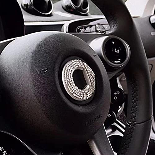 Generic Automobile - Personalized flash drill logo steering wheel decal for Mercedess Smart Fortwo Forfour 453 451 car decoration sticker accessories (15 to 18 Car model)