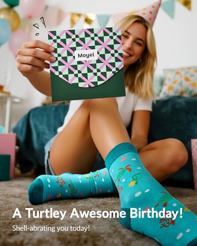 Image of Moyel Funny Socks for Women Fun Funky Socks | Funny Gifts for Women Teen Girls Pickleball Dachshund Turtle