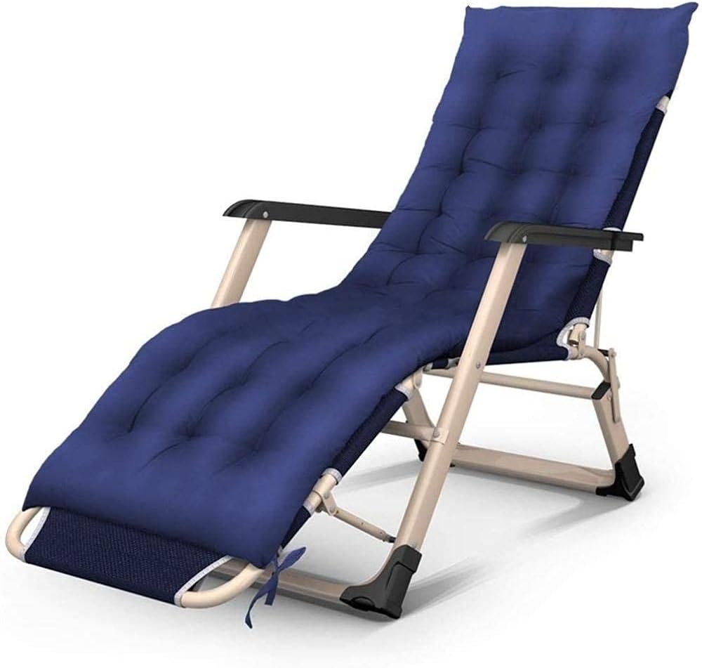 FWZJ Sillas de jardín reclinables Tumbona Plegable y reclinable para Exteriores con cojín para la Cabeza y cojín Fabricado con Estructura de Acero para jardín, Invernadero o Tumbona (co