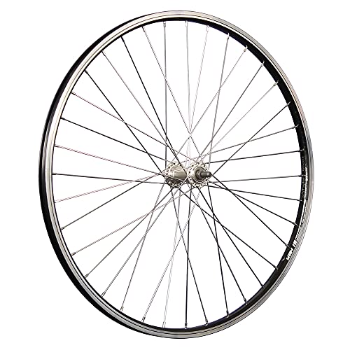 26 Zoll Vorderrad Schürmann Hohlkammerfelge Vollachse V-Brake schwarz