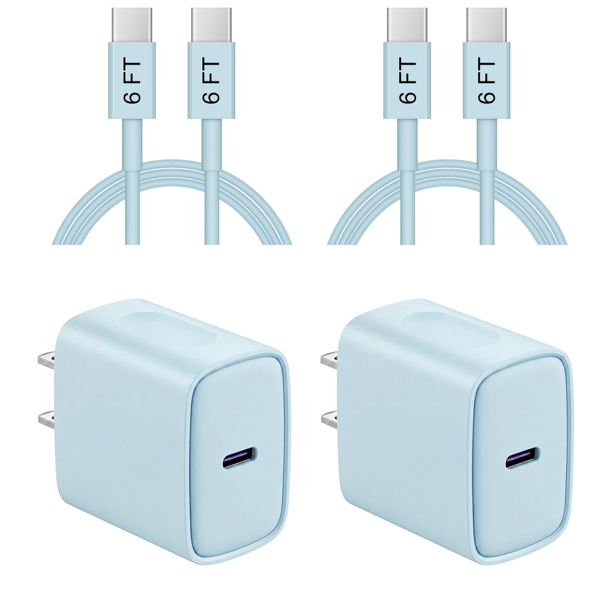 iPhone 17 16 15 Charger Fast Charging 6FT - 20W USB C Charger Block