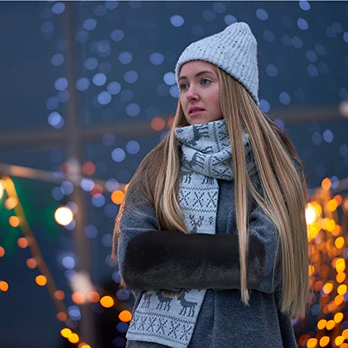 Wed2Bb Faux Fur Hand Muffs Women Warm Faux Fur Muffs Black #TOP2