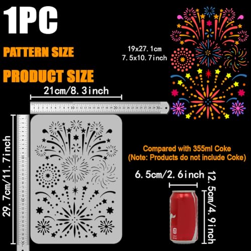 FINGERINSPIRE Fireworks Drawing Stencil 29.7x21cm, Reusable Various Shapes Painting Template for Brilliant Decoration - Image 2