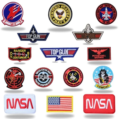 15 Stück Aufnäher für Kleidung, bestickt mit der amerikanischen Air Army und Nasa Patches – Militärrucksack-Patch, Aufkleber für Kleidung mit Bügeleisen, zum Aufbügeln, waschbeständig.