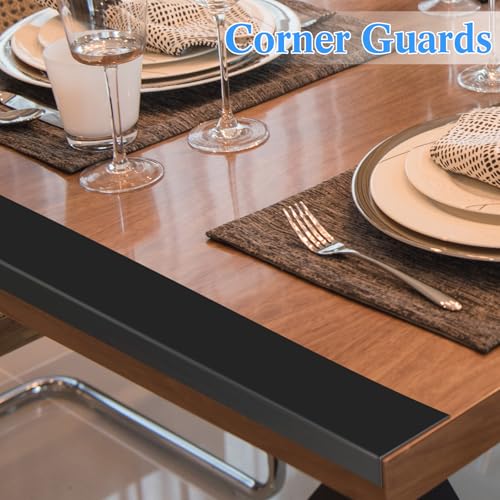 Image of Sasylvia 10 Pcs 3 x 1 x 36 Inches Wall Corner Protector Guards, Avoid Scratching Scuffs, Black Vinyl Corner Trim Molding, Ease Install & Cleaning for Door Countertop Furniture Cabinet Protection