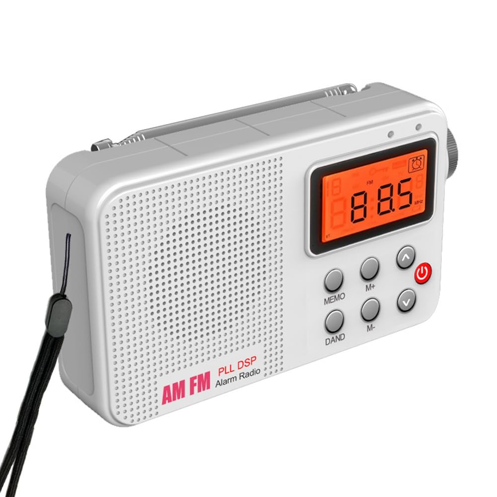 Radio Retro con Pilas/Enchufable, Receptor FM, Am y SW, Pantalla LCD, Reloj Despertador, Radio Multibanda.
