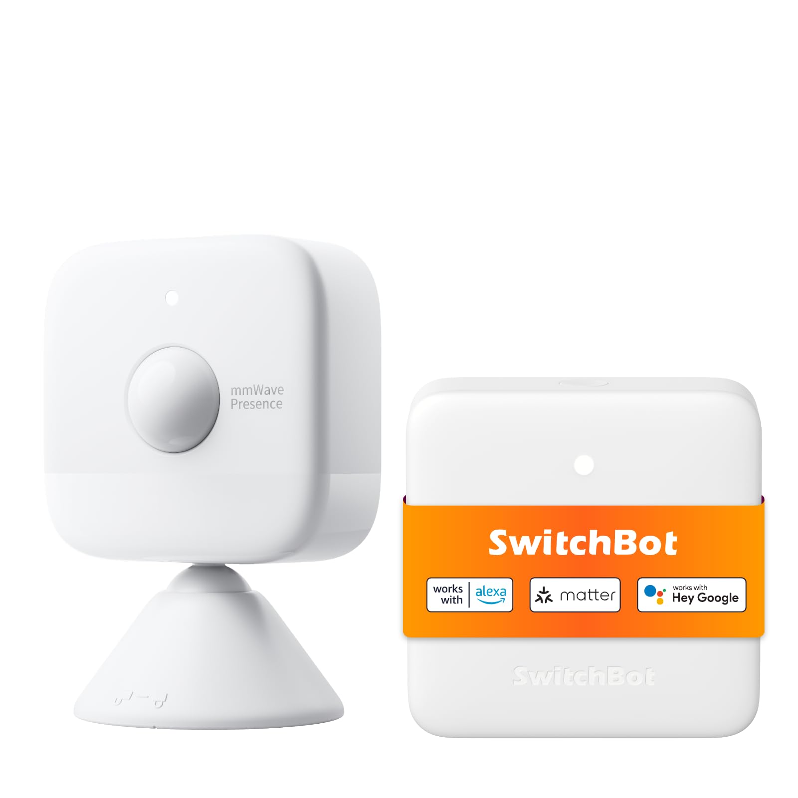 Switchbot White Presence Sensor With Hub Mini Matter Enabled – Mmwave Radar Motion Sensor & Smart Home Matter Hub, Control Ir Devices Via App, Matter Links Devices, Alexa/Siri/Google Home