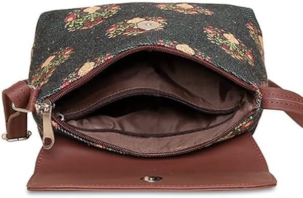 Vegan Leather Flap Sling Bag for Women – Stylish Crossbody Handbag with Adjustable Strap & Zipper Pockets, Compact Purse for Travel & Everyday Use