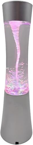 Moooope Lámpara de tornado de 13 pulgadas y lámpara de vórtice con cuerpo de lámpara de cristal en forma de cintura, lámpara de lava LED automática