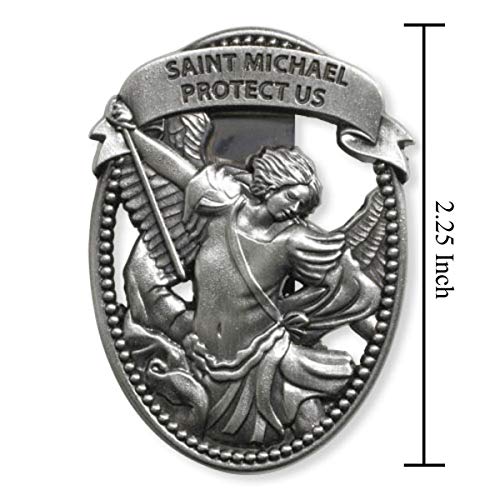 Sacred Traditions Silver Tone Zinc Alloy Archangel St Michael Protect Us Visor Clip, 2 1/4 Inch #TOP4