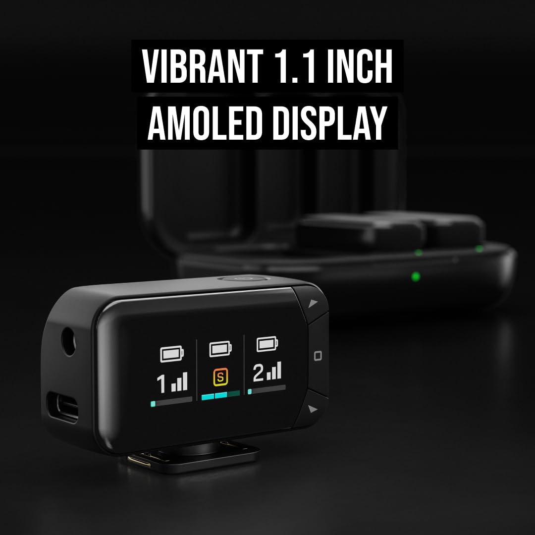 RØDE Wireless Micro - Kompaktowy bezprzewodowy mikrofon do kamery, dwa mikrofony z odbiornikiem do kamery, odbiornikiem do smartfona i etui ładującym do tworzenia treści - USB-C, czarny