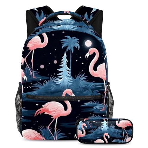 Sac à dos scolaire grande capacité flamant rose pour soulager le dos des élèves au quotidien