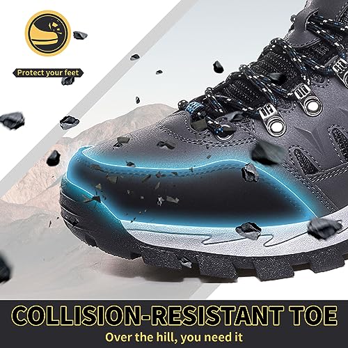 Littleplum Herren Wanderschuhe Winterschuhe Waterproof Wanderstiefel Outdoor Rutschfest High Top Trekkingschuhe – Bild 4