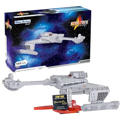 BlueBrixx - Star Trek Klingonischer D7-Klasse-Schlachtkreuzer - aus: Raumschiff Enterprise, The Original Series - Midsize-Bausatz mit 580 Klemmbausteinen - 100% kompatibel - ORIGINAL-LIZENZ, 104571