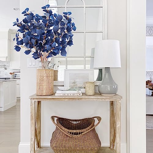 Ailanda 6Pcs 31.5" Blue Eucalyptus Stems Artificial Eucalyptus Leaves Spray Long Silver Dollar Eucalyptus Stems Greenery Stems Fake Plants For Home Indoor Vase Wedding Floral Arrangement Summer Decor #TOP3