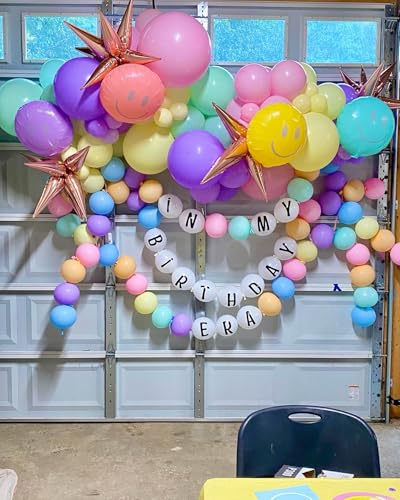 Image of 171Pcs Songster Birthday Decoration - Pink and Purple Balloon Arch Kit Hollow Star, Microphone, Disco Mylar Balloon Garland Kit for Music Fans Popular Singer Birthday Princess Party Decorations