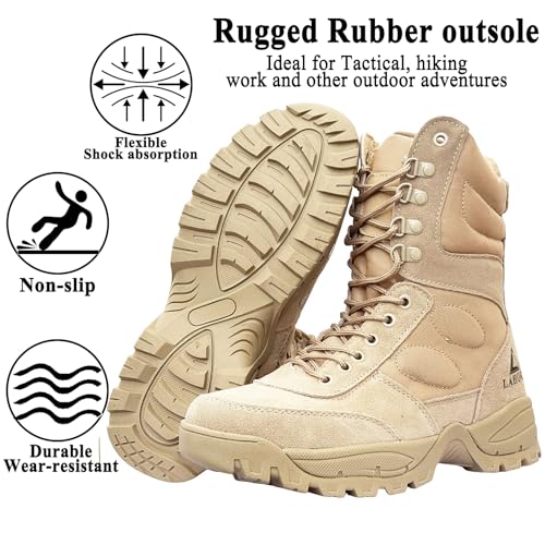 Man Tactical Military Boots Black Men's Shoes Desert Combat Army Outdoor Hiking Shoes Side zipper4
