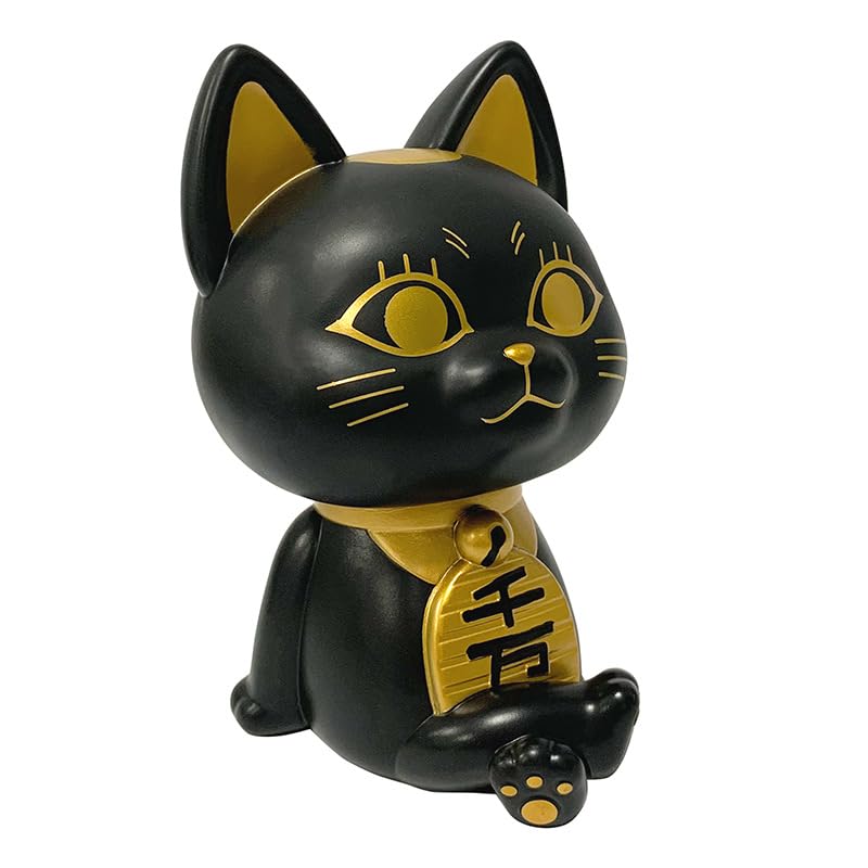 ダンダダン ターボババア ターボババアデザインの招き猫貯金箱 金運と幸運を招く素敵なインテリアアイテム 招き猫 新築祝いや開店祝いのギフトに最適 (ブラック)