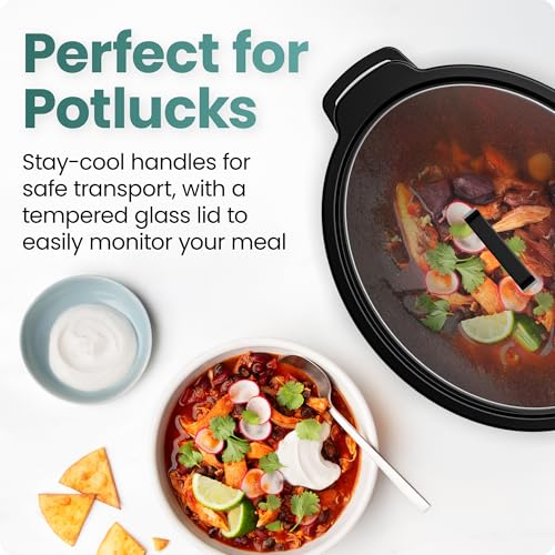 Chefman Slow Cooker 7 Quart, Large Family Size Programmable Digital Slow Cooker with 24-Hour Timer, Low, High & Warm Settings, Ceramic Crock, Tempered Glass Lid, Dishwasher-Safe, Stainless Steel - image 8