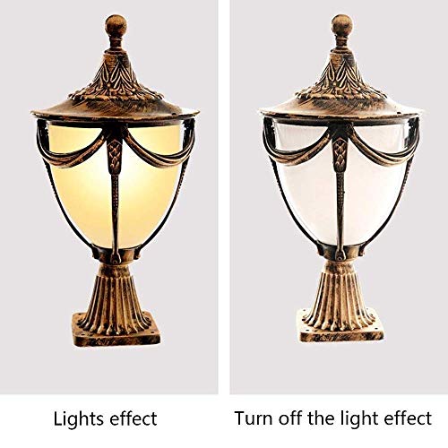 Lampe pilier étanche extérieure E27 et applique murale rétro pour jardin - 6