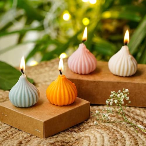 Image of Modak Candle - Scented Mithai Candle, Artistic Design | Ganesh Chaturthi Home Decoration Diwali Festive| Handcrafted Soy Wax Modak Diya Pack of 2