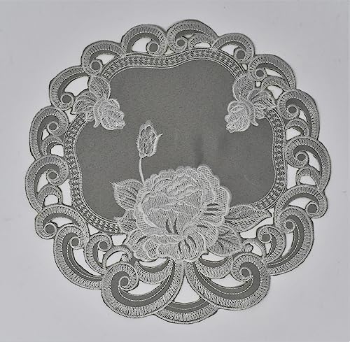 24 in. Slate Rose Doily