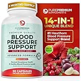 PurePremium Beet Root Capsules for Blood Pressure Support – 14-in-1 Formula with Beetroot Powder, Hawthorn, Hibiscus & Garlic for Normal Nitric Oxide Production & Heart Health – Non-GMO - 90ct