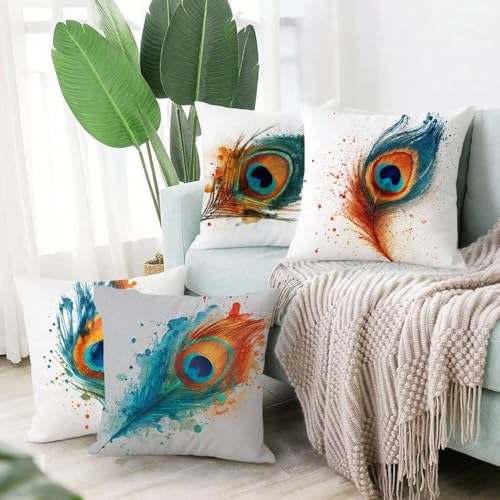 Plumes housse coussin extérieur imperméable 60x60 velours anti-taches pour rénover votre salon