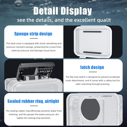 Image of Waterproof Case for DJI Action 4 /5 /6, 60M Underwater Housing with Tempered Glass Screen, PC Material Diving Protective Case with Mount Adapter (YH-DJI-6)