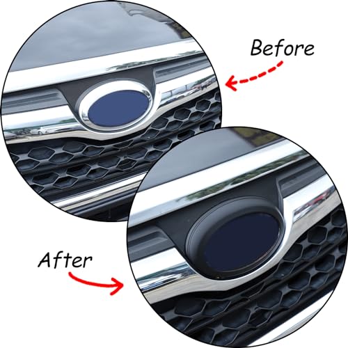 Image of Front Back Emblem Cover Trim Kit Emblem Badge Logo Ring Suitable for Subaru Forester 2013-2018 Rear and Front Emblems Trim Ring Cover Auto Tailgate Logo Cover (2013-2018, Matte Black)