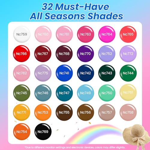 Image of Beetles Deal Box Gel Nail Polish Kit with U V Light - 32 Colors Studio Essentials Gel Polish 68 Pcs Nail Kit with TPO & HEMA Free Base Coat Cat Eye Top Coat Home Salon DIY Nails Tools Gifts for Women
