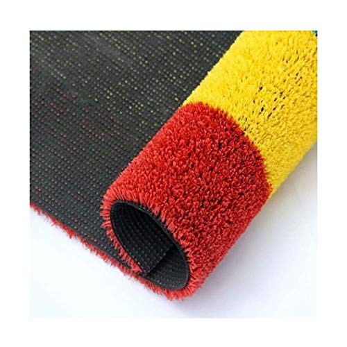 ALGWXQ Artificial Turf Rainbow Runway Wear Resistant Automatic Water Seepage Kindergarten Playground Fake Grass, Two Kinds Of Thickness (Color : A, Size : 2x50m 2.5cm)