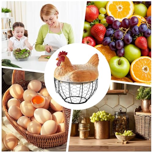 Cesta de recogida de huevos temática de Pascua, el regalo rústico ideal de cocina 5