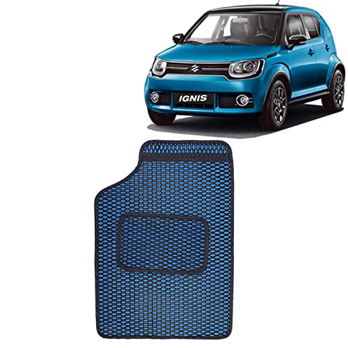Image of Kingsway Dotted Design Car Floor Foot Mats Universal Fit for Maruti Suzuki Ignis, Model Year : 2016 Onwards, Water and Dustproof, Color Blue, Set of 5 Pieces