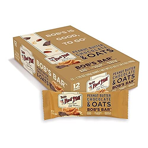 Bob's Red Mill Non-Gmo, Gluten Free, Whole Grain Bob's Better bar 1.76 Oz- 12 Barsper Box (12 Boxes) (Peanut Butter & Chocolate & Oats), 253.44 Oz