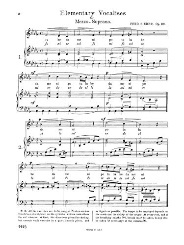 36 Eight-Measure Vocalises for Elementary Vocal Teaching, Opus 93, for Mezzo-Soprano - Image 4