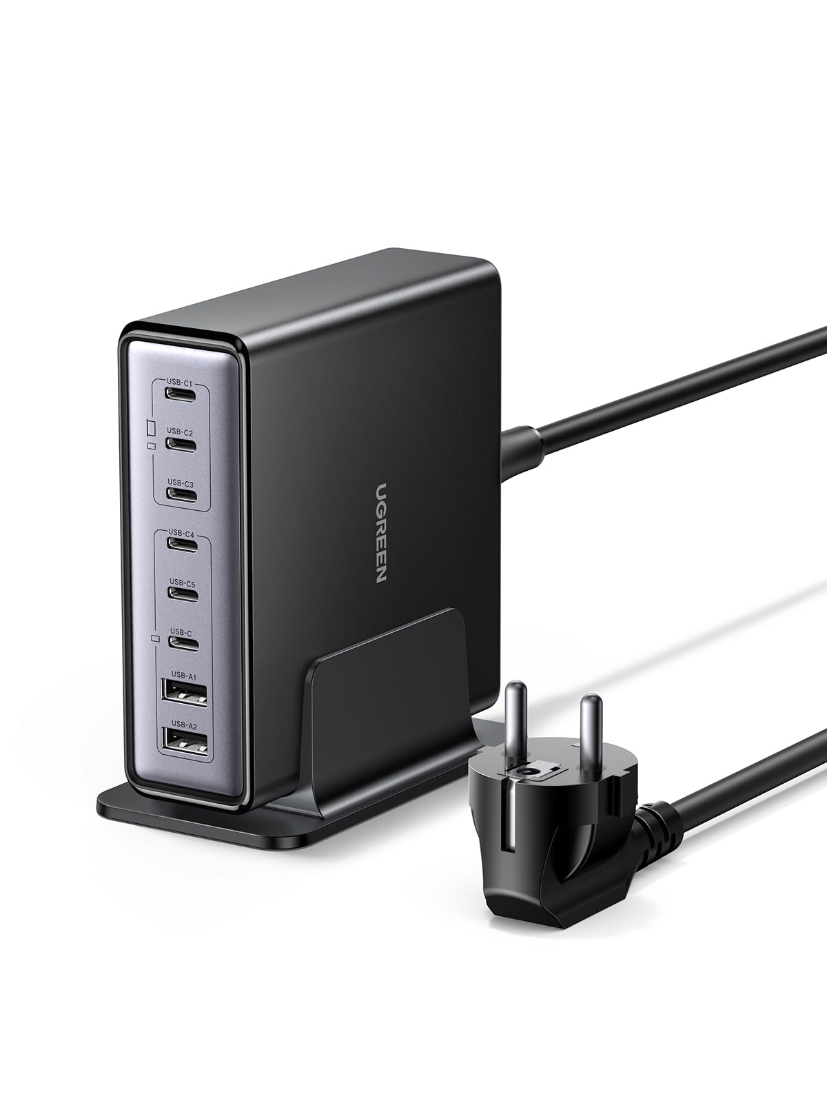 UGREEN USB C Ladegerät 200W GaN Netzteil 8-Port Desktop Ladestation PD Charger 100W Schnellladegerät mehrfach unterstützt PPS kompatibel mit MacBook Pro/Air, iPhone Serien, Galaxy Serien usw