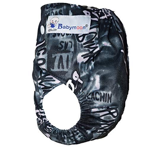 Image of Babymoon (SET of 2 - Cloth Diaper with Wetfree Microfiber Insert) Designer Premium Reusable, Adjustable Size, Waterproof, Washable, Pocket Cloth Diaper Nappie (Black Rockstar)