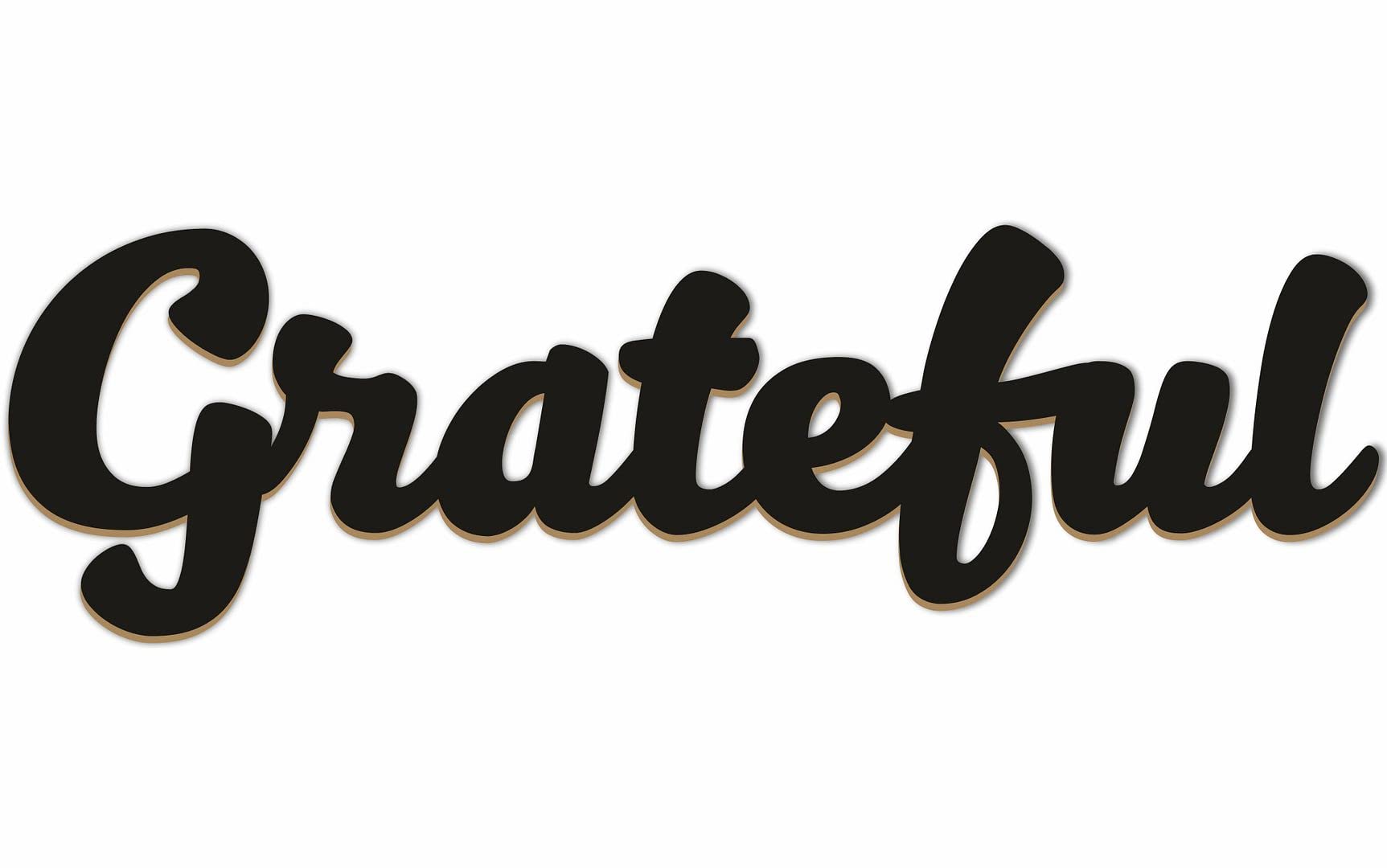 KREEPO Grateful Wooden Plaque Cut-Out for Home, Wall, Living Room, Restaurant Decor_Size(4.5inch X 15inch)_Black_cv5