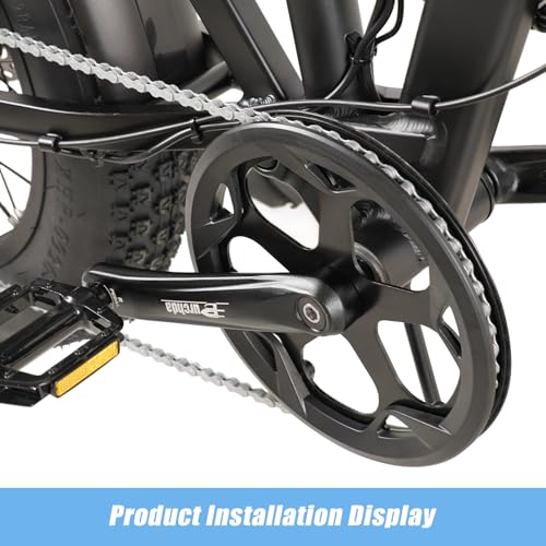 image for CMTOTWO Bike Crankset for Ebike: 48T/52T Universal Bike Crankset Set D